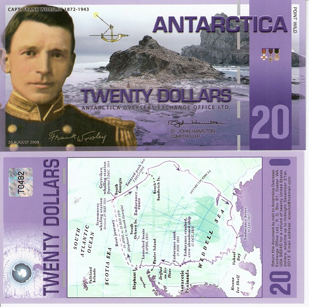 ANTARCTICA NEW ZEALAND 2 Dollars 2008 PENGUIN POLYMER UNC ROSS FUN MONEY NOTE 