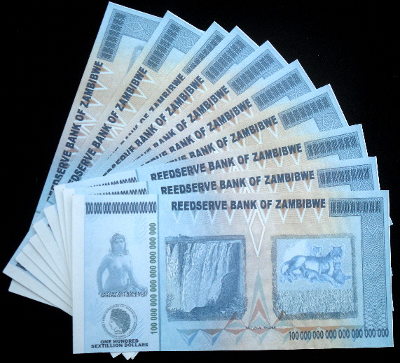 100 sextillion dollars (90) UNC Banknote