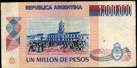 1,000,000 pesos (45) VG-F Banknote