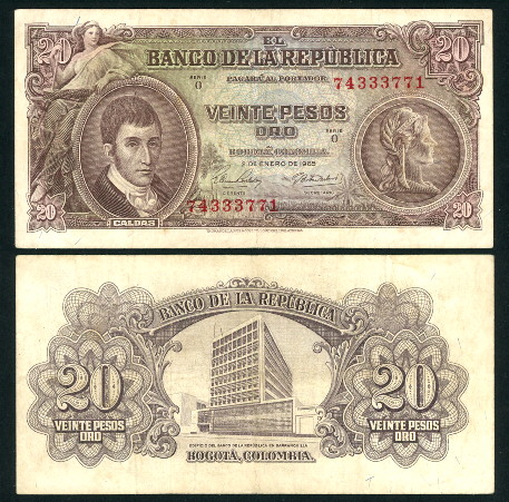 20 pesos oro  (55) F-VF Banknote