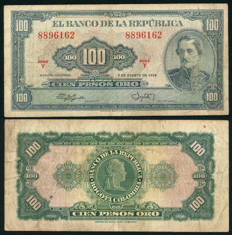 100 pesos oro  (50) F Banknote