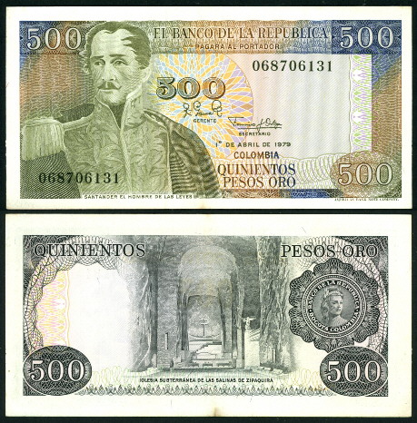 500 pesos oro  (80) AU Banknote