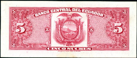 5 sucres (60) VF Banknote