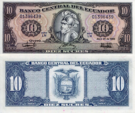10 sucres  (90) UNC Banknote