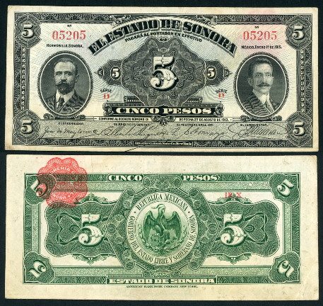 5 pesos  (55) F-VF Banknote