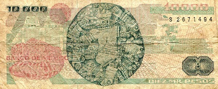 10,000 pesos (60) VF Banknote