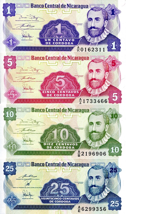 5 10 & 25 Centavos De Cordoba NICARAGUA UNC BANKNOTES Details about   GORGEOUS LOTUS SET Of 1
