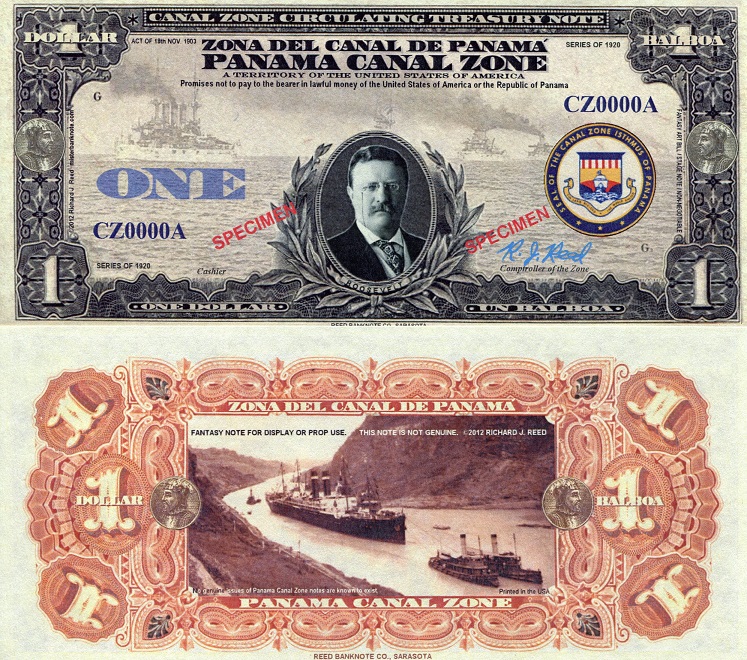 1 balboa/dollar  (90) UNC Banknote