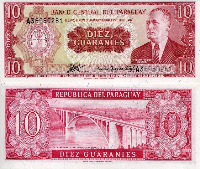 10 guaranies  (90) UNC Banknote