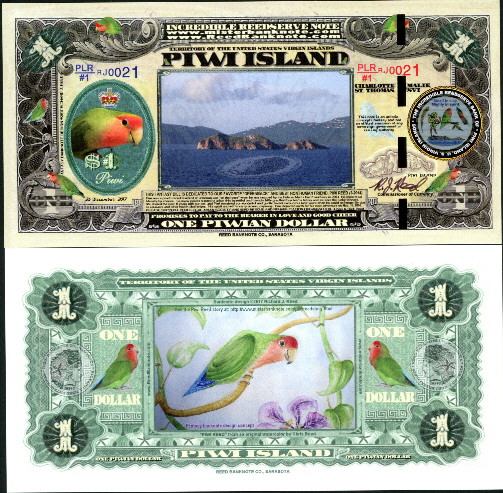 1 Piwian dollar  (90) UNC Banknote