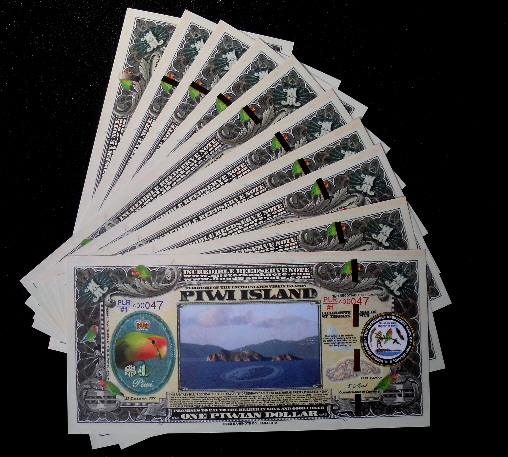 1 Piwian dollar  (90) UNC Banknote