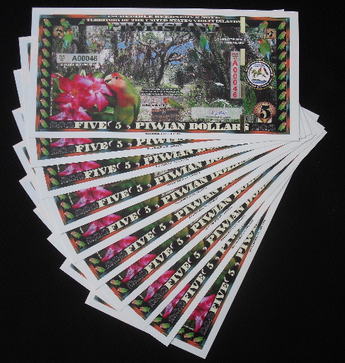 5 Piwian dollars  (90) UNC Banknote