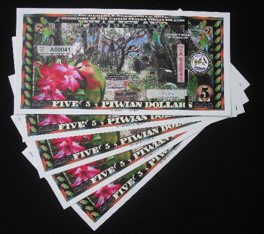 5 Piwian dollars  (90) UNC Banknote