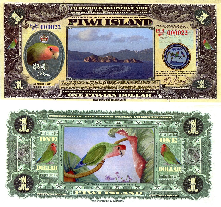 1 Piwian dollar  (90) UNC Banknote