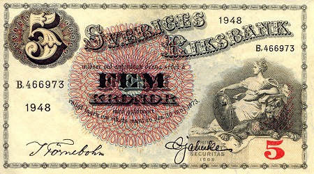 5 kronor  (80) AU Banknote