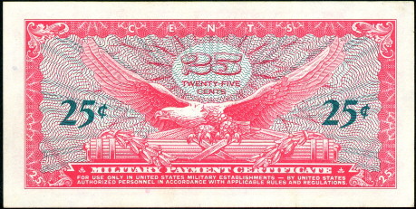 25 cents  (70) EF Banknote