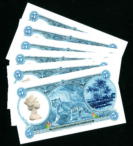 5 dollars  (90) UNC Banknote