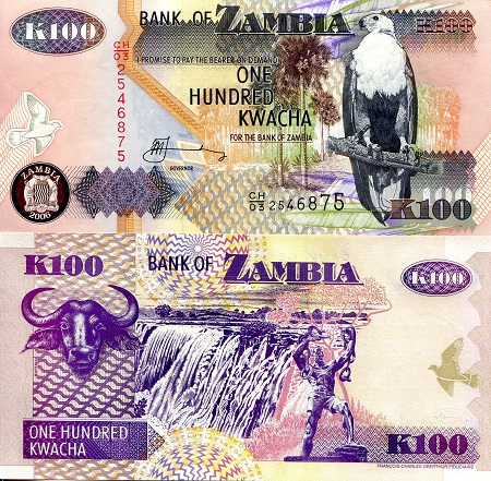 100 kwacha  (90) UNC Banknote