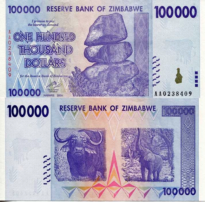 100,000 dollars  (90) UNC Banknote