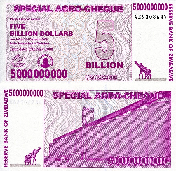 5,000,000,000 dollars  (40) VG Banknote