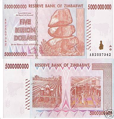 5,000,000,000 dollars  (90) UNC Banknote